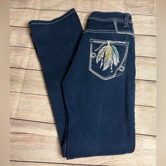 NEW Classic-Fit Jean Women’s 2023 Embroidered Slim Straight Barrel Blue - Picture 7 of 12